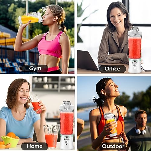 Personal Blender for Shakes and Smoothies with 6 Blades USB Rechargeable