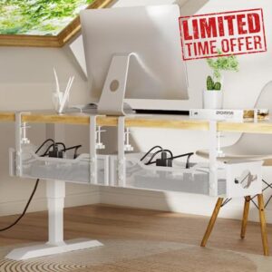 Under Desk Cable Management Tray 2 Pack