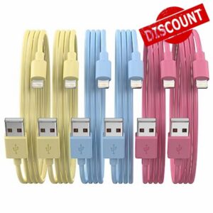 iPhone Charger [Apple MFi Certified] 6Pack(3/3/6/6/6/10 FT) iPhone Charger Cord Lightning Cable Fast Charger Compatible iPhone 14 13 12 11 Pro Max SE XR XS X 8 7 6 (Light Color)
