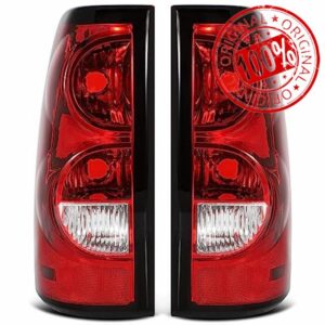 telpo Tail Lights Assembly Fit For 03 04 05 06 Chevy Silverado 2003 Silverado 2004 Silverado 2005 Silverado 2006 Chevy Silverado Rear Brake Lamp Driver And Passenger Side (Black Trim)