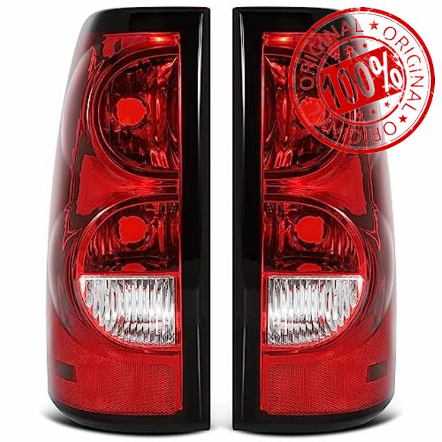 telpo Tail Lights Assembly Fit For 03 04 05 06 Chevy Silverado 2003 Silverado 2004 Silverado 2005 Silverado 2006 Chevy Silverado Rear Brake Lamp Driver And Passenger Side (Black Trim)