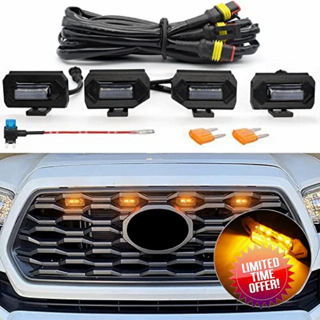 Upgraded Grill LED Lights 4PCS for Toyota Tacoma 2020-2022 TRD Off Road and TRD Sport OEM Grille