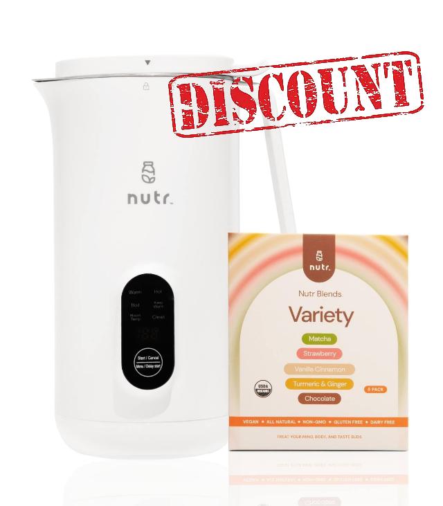 NUTR Machine and NUTR Blends Bundle: Automatic Nut Milk Maker