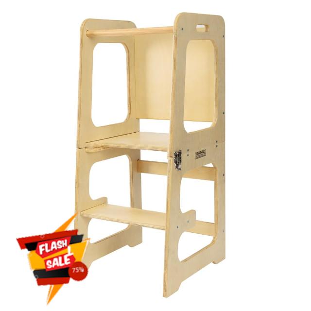 bedmoimo Kids Kitchen Step Stool for Kids with Safety Rail