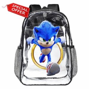 ZQAVKUD Cartoon Clear Backpack 17in School Bag Waterproof Transparent Backpacks Game Fans Gifts for Students Boys Girls