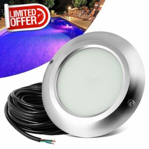 HUSUKU 6Inch RGB LED Pool Light - 50FT 60W 6000LM Ultra Slim Pool Lights for Inground Pools Waterproof IP68