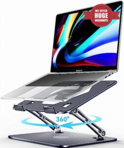 ivoler Adjustable Laptop Stand with 360&deg; Rotating Base