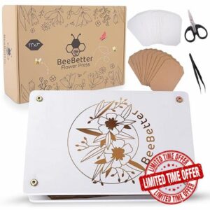 SWAGITLOUD BeeBetter Large Flower Press Kit Adults - Wooden Flower Preservation Kit with Blotting Paper