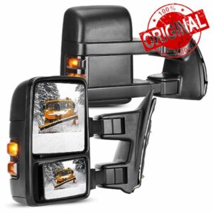 Towing Mirrors Compatible with 2008 2009 2010 2011 2012 2013 2014 2015 2016 Ford F-250 F250 F-350 F350 Super Duty with Black Power Heated Smoke Turn Signal