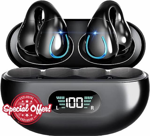 Kinganda Wireless Headphones Bluetooth Ear Clip Earphones