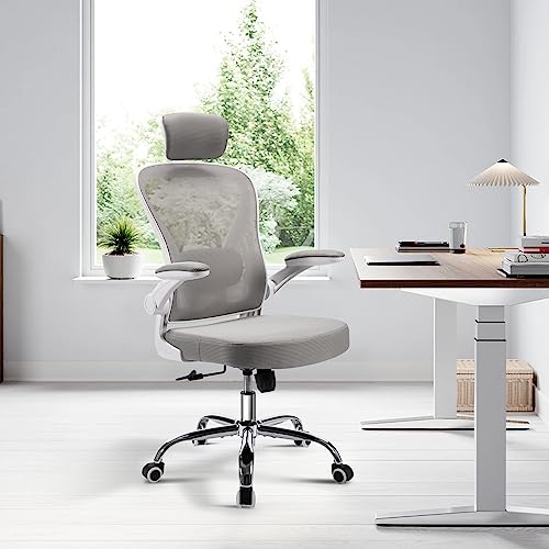 Swivel Rolling Chair with Flip-up Arms