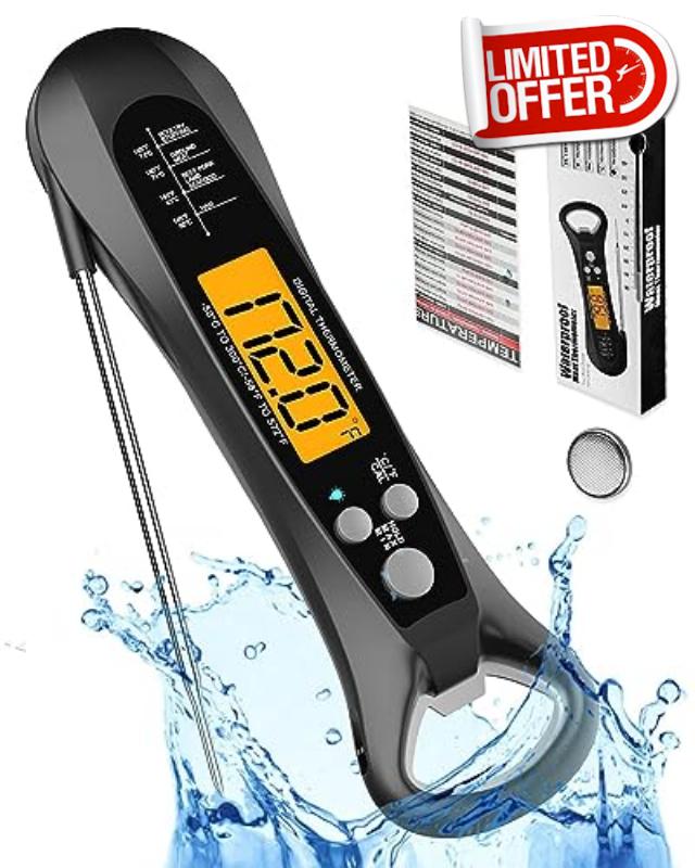ROUUO Digital Meat Thermometer for Cooking-Backlight
