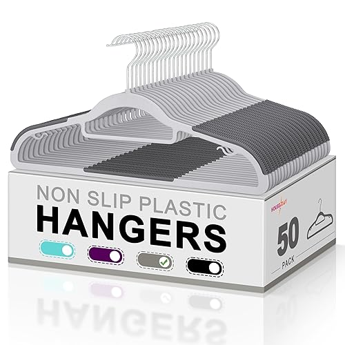 Plastic Clothes Hangers Non Slip Hangers with Rubber Grip
