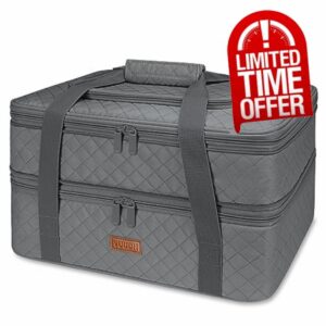 Vuudh Cotton Heat Resistant Casserole Carrier - Double Decker Insulated Casserole Dish Carrier for Hot or Cold Food