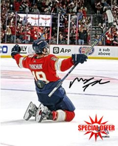 Matthew Tkachuk Florida Panthers Autographed 8" x 10" Eastern Conference Final Game Winning Goal Celebrating Photograph - Autographed NHL Photos