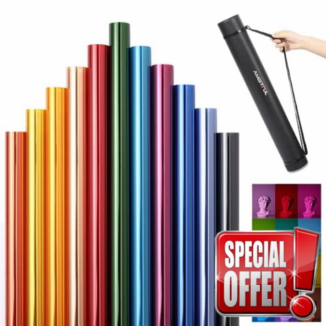 AMBITFUL 40 cm x 50 cm Photography Video Soft Light Paper Colour Temperature Film Stage Lighting Colour Paper Filter Film Shooting Props (12 Colours)