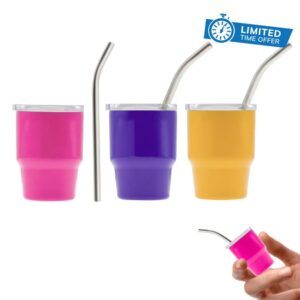 STFALI Cute Shot Glasses Set with Straw 2oz