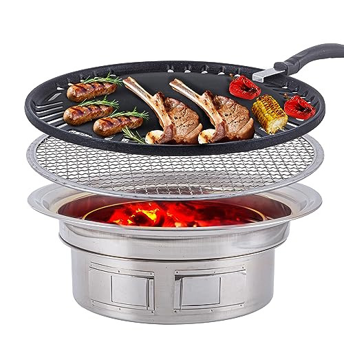 Round Korean Style Non-stick Stainless Steel Cooking Stove