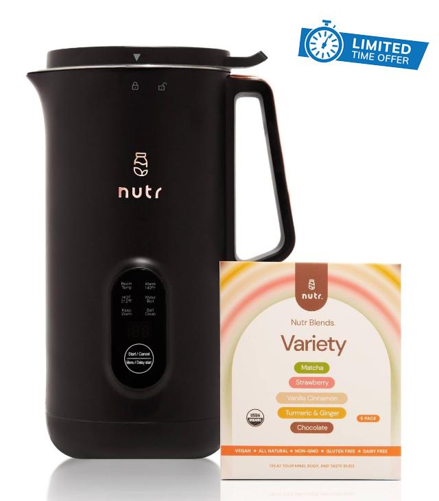 NUTR Machine and NUTR Blends Bundle: Automatic Nut Milk Maker