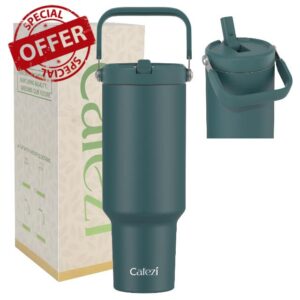 Cafezi 46oz Stainless Steel Vacuum Insulated Tumbler with Flip Straw and Top Handle
