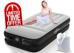 Inflatable Twin Air Mattress with Built-in USB Pump