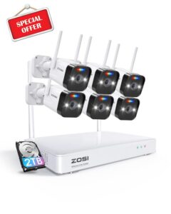 ZOSI 2K Spotlight Wireless Security Camera System with 2TB HDD