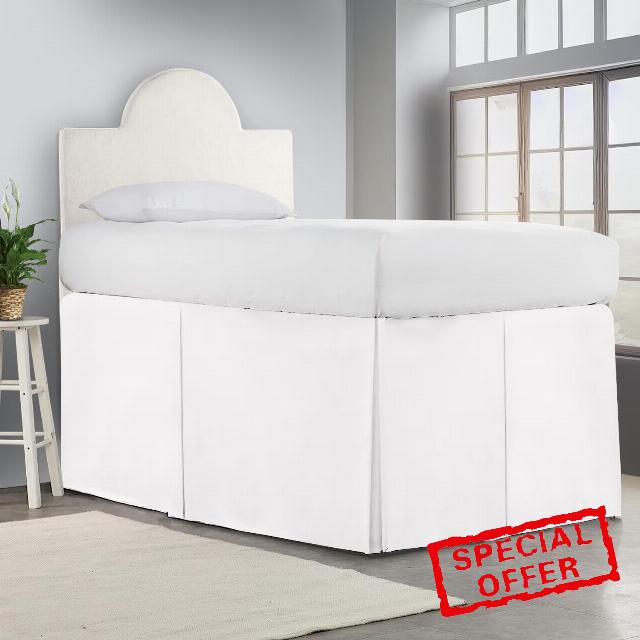 eBeddy Linens College Room Dorm Bed Skirt Twin XL 39x80 with 42" Inch Drop Long