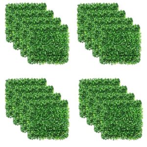 16 Pack Boxwood Wall Panels with 100 PCS Zip Ties