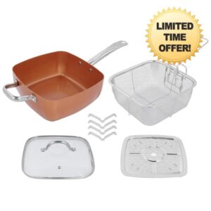 TOPINCN Frying Pan Set Saucepan Square Pan Supplies Steamer Stainless Steel Nonstick Stainless Steel Glass Aluminum Copper Non Stick Frying Pan Non Stick Frying Pan 4Pcs Saucepans