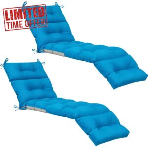 Kigley 2 Pcs Chaise Lounge Cushions Soft Lounge Chair Cushion Spring/Summer Seasonal Replacement Cushions for Outdoor Indoor Home Office