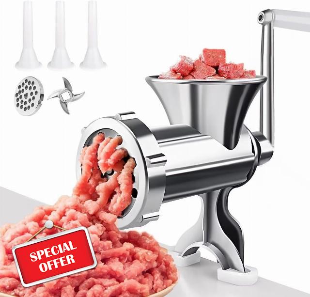 Meat Grinder Manual Mincer - Manual Meat Grinder Sausage Maker Table Mount Pork Mincer Sausage Stuffer Funnel Make Homemade Burger Patties Hand Operated Kitchen Tool#1