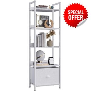 Furologee 5 Tier Bookshelf with Drawer