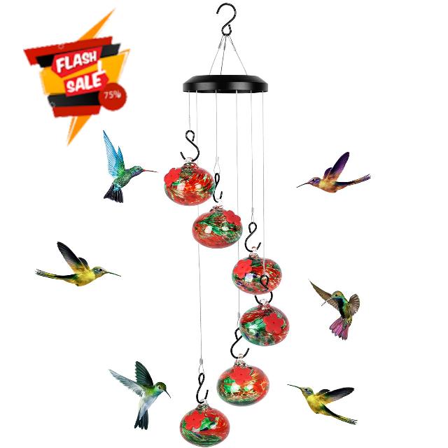 Headak Life Charming Wind Chimes Hummingbird feeders for Outdoors Hanging ant and bee Proof