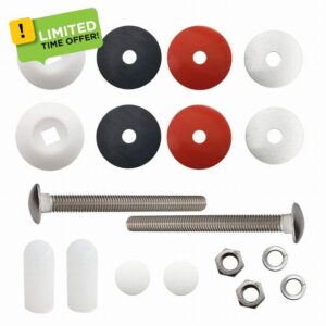 Bydorunce DB-TB-M White Diving Board Mounting Bolt Kit Replacement for Two Hole Residential Diving Boards Includes Bolts Washers Nuts