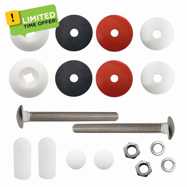 Bydorunce DB-TB-M White Diving Board Mounting Bolt Kit Replacement for Two Hole Residential Diving Boards Includes Bolts Washers Nuts