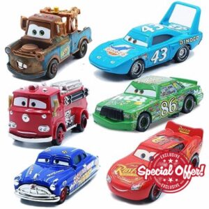 6PCS Car 2 3 Toys Set The King Diecast 1:55 Metal Model Vehical Toys Set for Boys Kids Birthday Children's Day