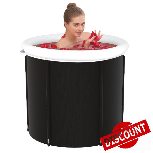 Large Ice Bath Tub with Alloy support and Lid Portable Bathtub
