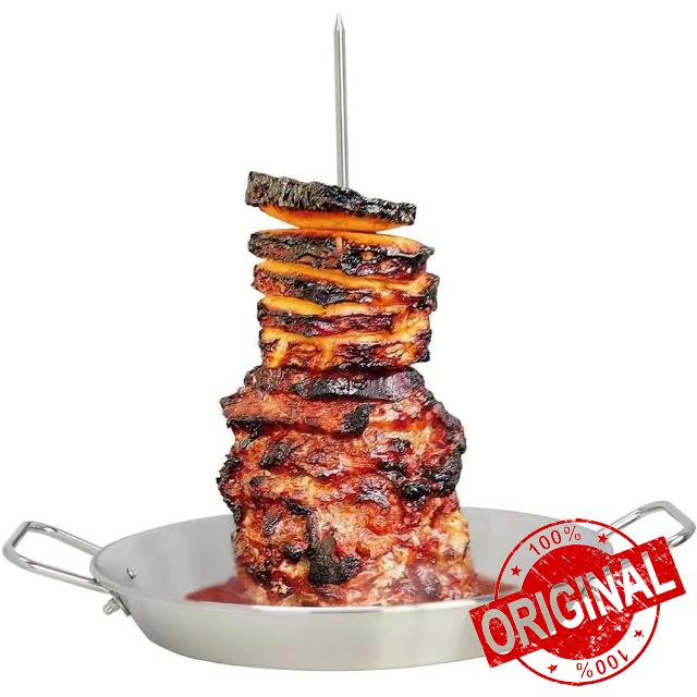 ZYDNFE Stainless Steel Vertical Rotisserie with 3 Detachable Skewers - 12 inch