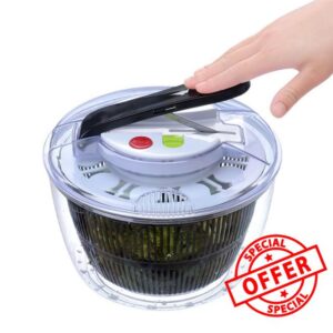 DMFC salad spinner large About 5 quarts of high capacity fruit washer spinner