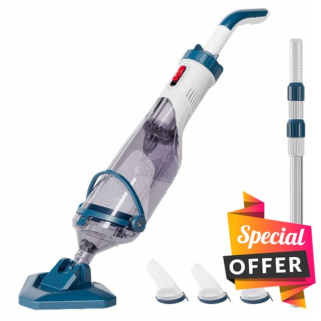 Enhulk Cordless Pool Vacuum with Telescopic Pole for Deep Cleaning