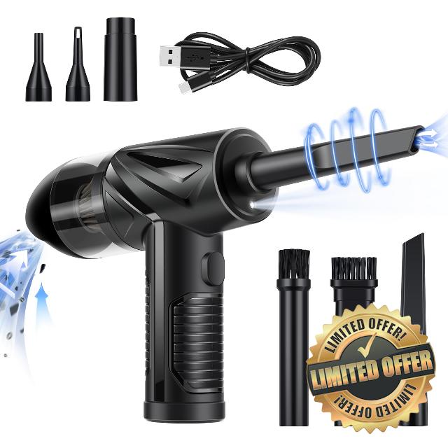Compressed Air Duster & Handheld Vacuum Cordless