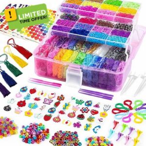 FUNZBO 15000+ Rubber Band Bracelet Kit - 28 Colors Rubber Band Bracelet Making Kit
