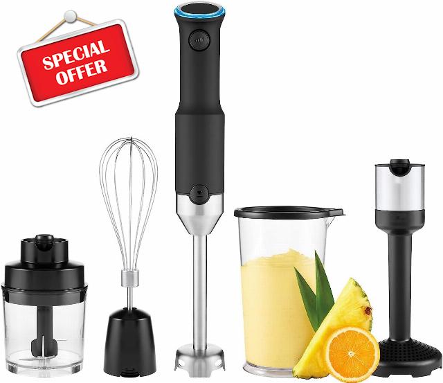 CRIOH Cordless Portable Immersion Blender 5-in-1 Blender Set with Ice Crushing Power