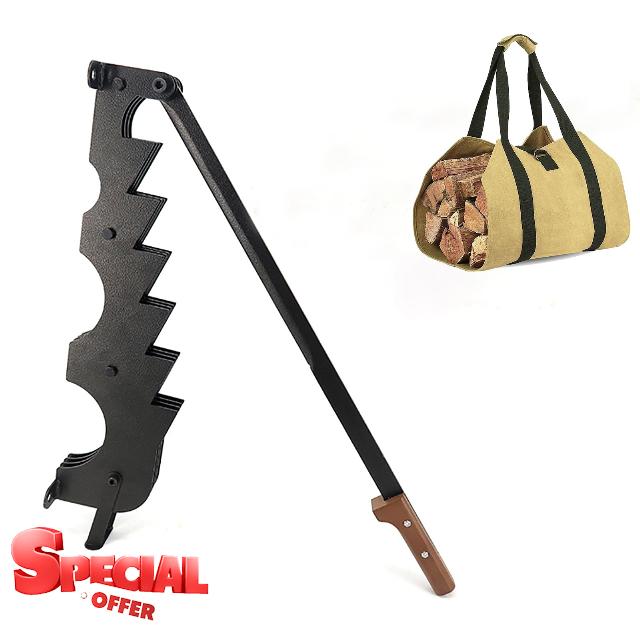 HUAGHLL Wood Splitter - Extended Wood Handle Wall Mounted Log Splitter
