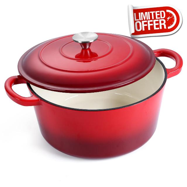 6-Qt Enameled Cast Iron Dutch Oven with Lid