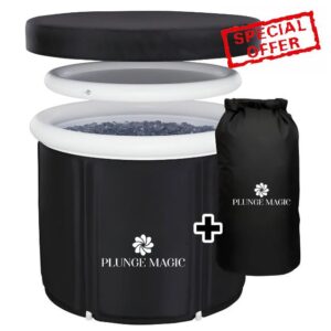 PLUNGE MAGIC Ice Bath Tub for Athletes with Lid: Cold Plunge Tub for Recovery