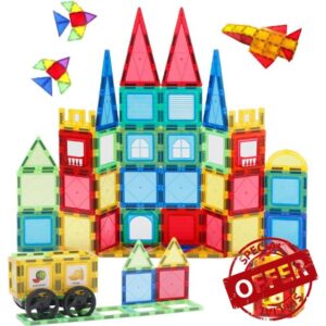 TOFIK Magnetic Tiles 103 PCS Magnetic Building Set for Kids Educational Perfect STEM Toys Gift for Boys and Gilrs