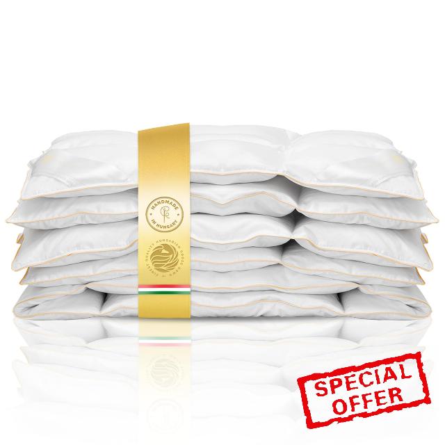 Hamvay-Lang 100% Hungarian Goose Down Comforter All Season - King Size 110x96 - Handmade in Hungary - 800 Fill Power Luxurious Duvet with White Goose Down 10.5tog - 405 TC - Downproof