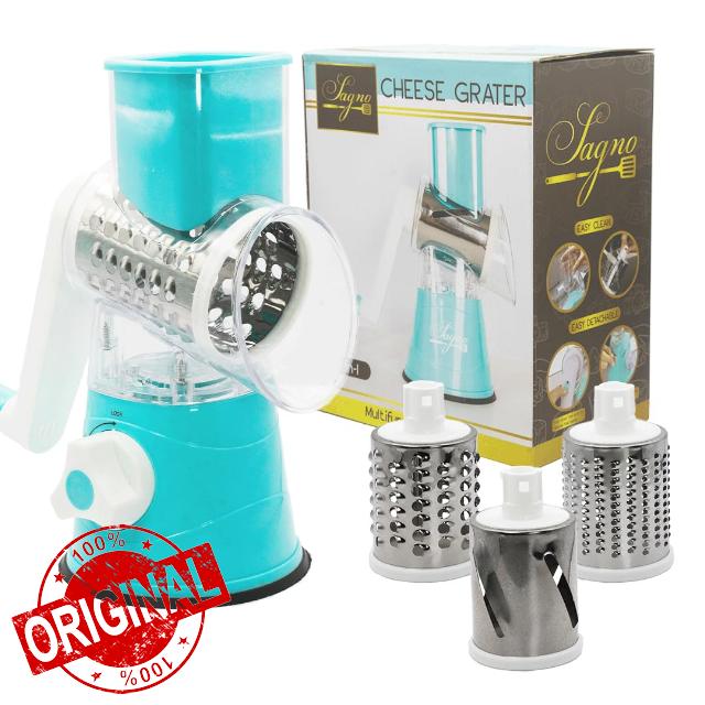 Sagno Cheese Grater | Rotary Cheese Grater with Handle and Cheese Shredder Rotary | Spinning Vegetable Grater and Slicer Rotary Grater for Kitchen | Manual Rotating Cheese and Food Grader for Kitchen