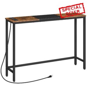 HOOBRO Narrow Console Table with Power Outlets